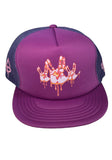 Purple Drip Trucker Fitted baseball hat