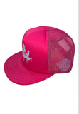 Pink Drip Trucker Fitted baseball hat