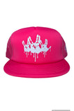 Pink Drip Trucker Fitted baseball hat