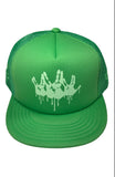 Green Drip Trucker Fitted baseball hat